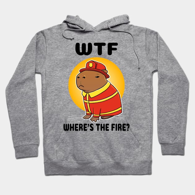 WTF where's the fire Capybara Firefighter Hoodie by capydays